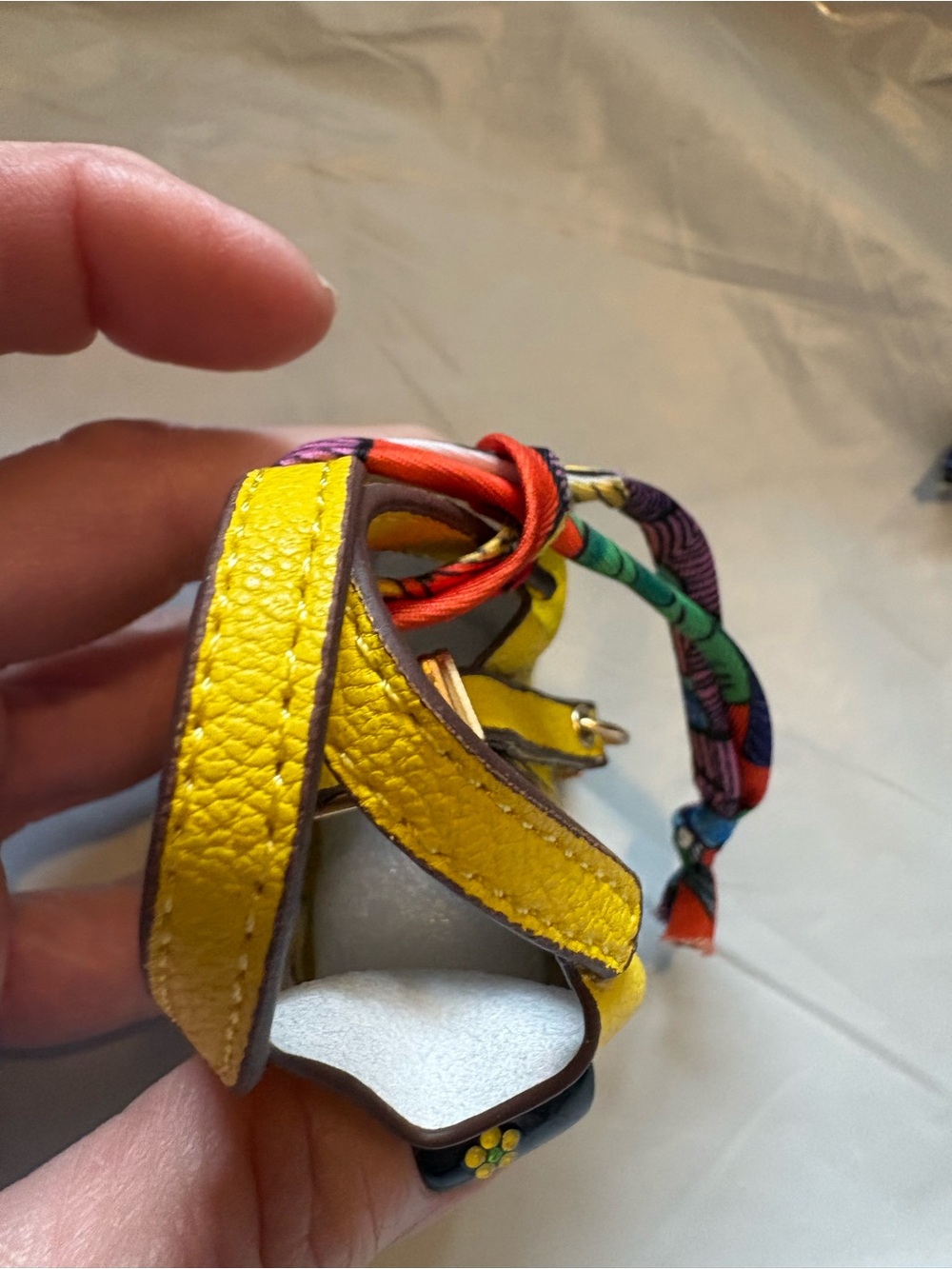 Bag Charm Yellow Pebbled Mini Tote with Goldtone Padlock 3/$18 - Picture 2 of 3